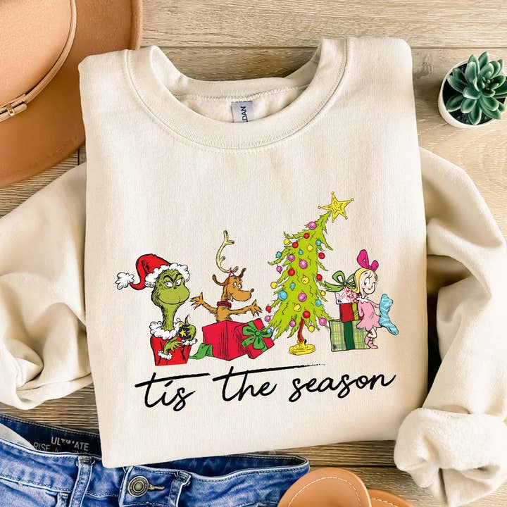 TheKingShirt - Wholesale Graphic Sweatshirt - Women's - Merry Grinchmas Shirt - Grinch Christmas Sweatshirt Gift