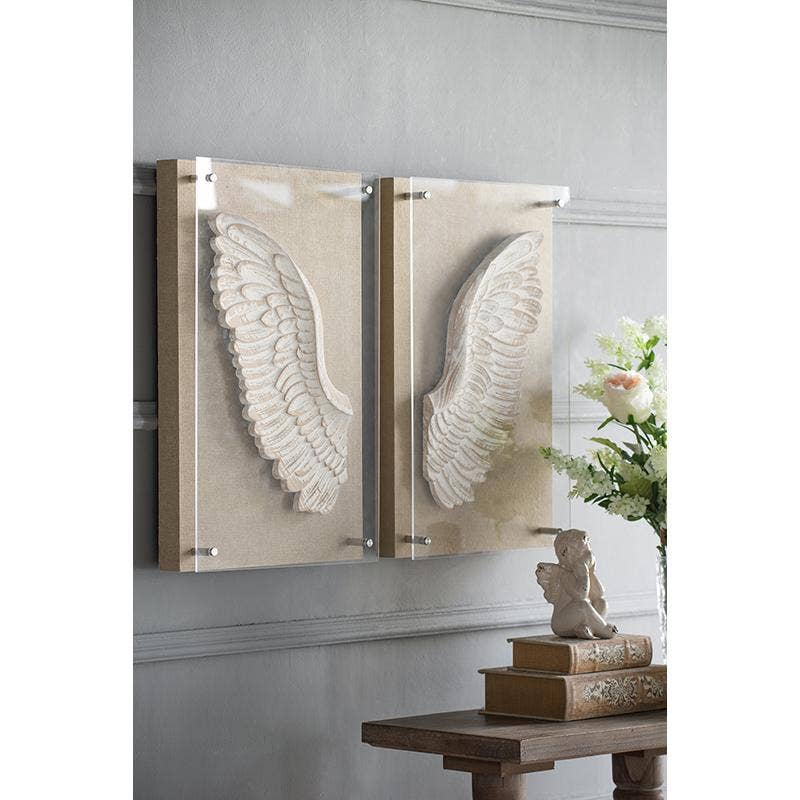 A&B Home Group Inc. - Wholesale Wall Accent - S/2 Wood Carved Wing0