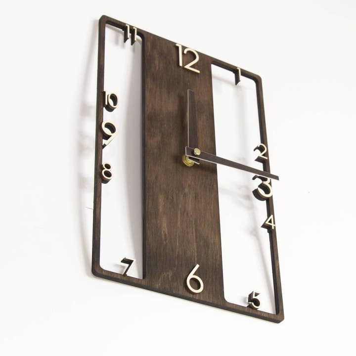PromiDesign – Relógio de parede por atacado – Relógio de parede retangular de madeira3