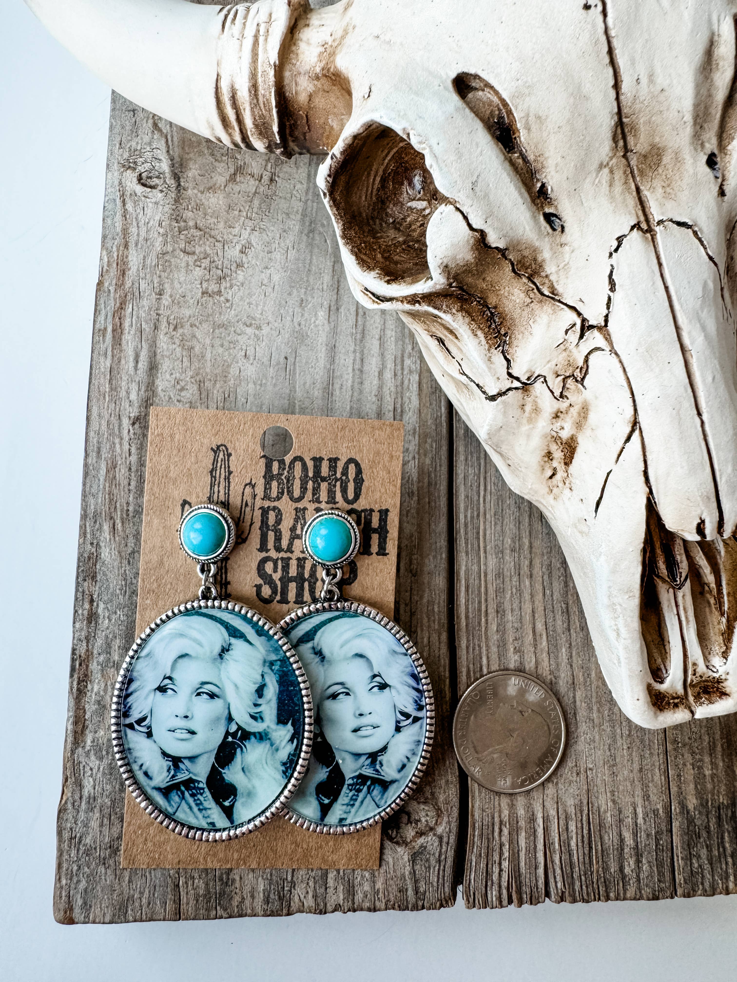 Boho Ranch Shop - Wholesale Dangle Earrings - Western Queen Dolly Printed Dangle Earrings2
