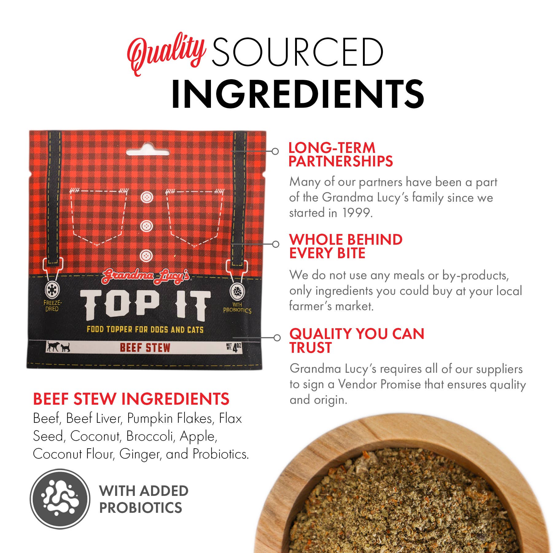 Grandma Lucy's - Wholesale Pet Food - Dog - Top It - Beef Stew5