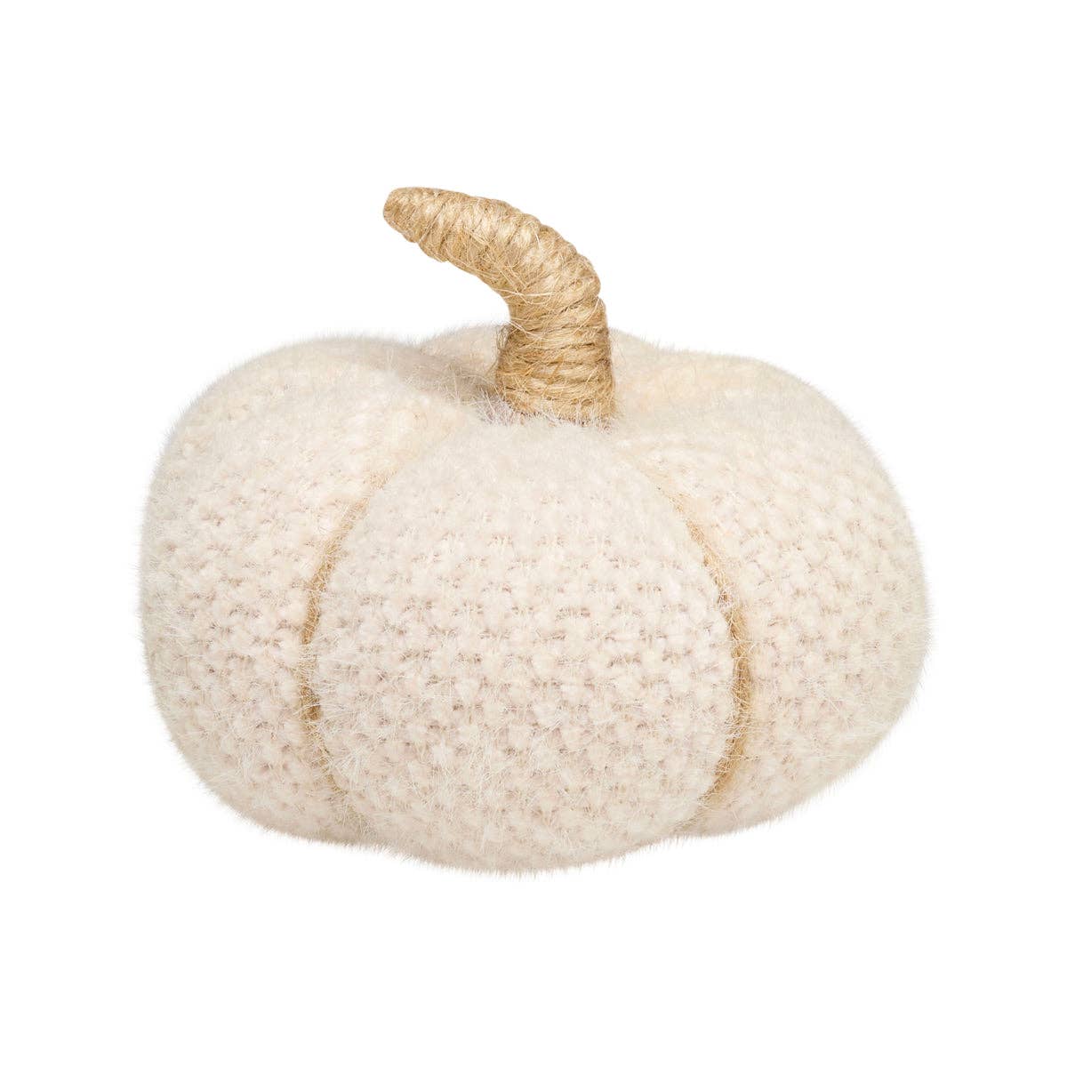 Collins Painting & Design - Wholesale Decorative Tabletop Object - CF-3140 - Sm. Cream Fuzzy Fall Fabric Pumpkin