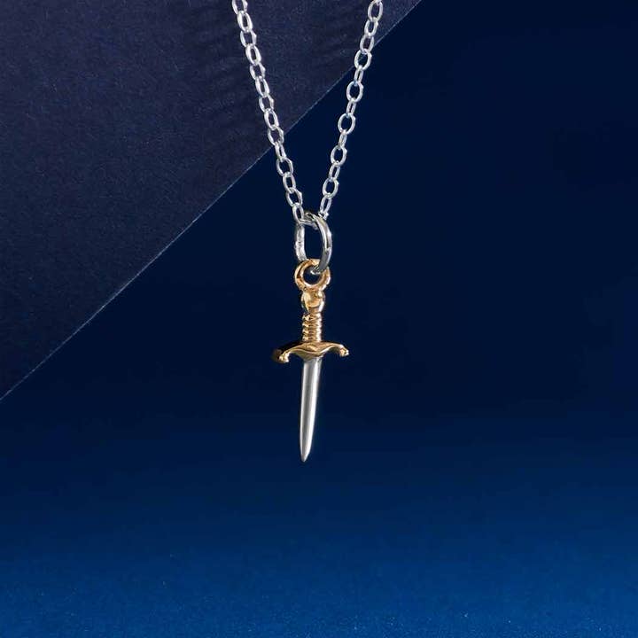 Nina Designs - Wholesale Pendant/Charm Necklace - Mixed Metal Mini Dagger Necklace