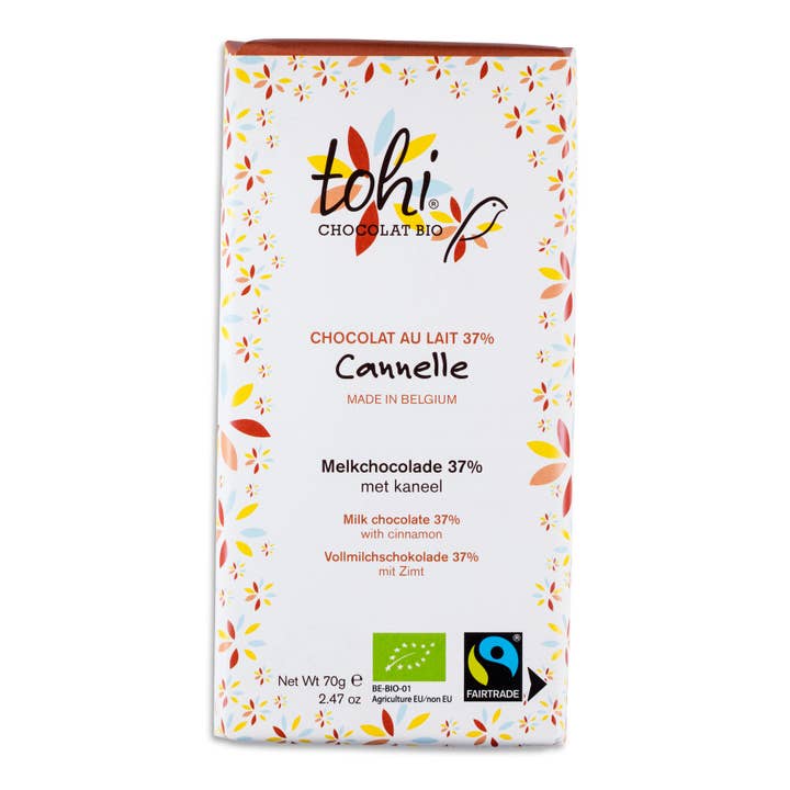 Tohi - Wholesale Chocolate Bar - Chocolate Bar 70g - Milk 37% Cinnamon