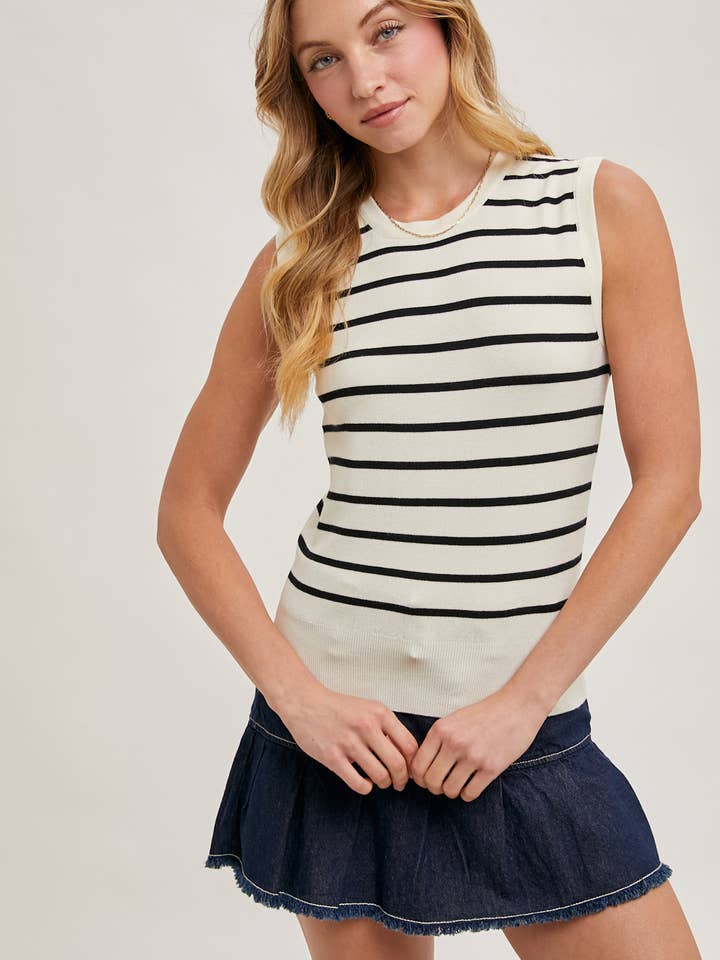 Bluivy - Wholesale Tank Top - Women's - STRIPED MUSCLE KNIT TANK TOP16