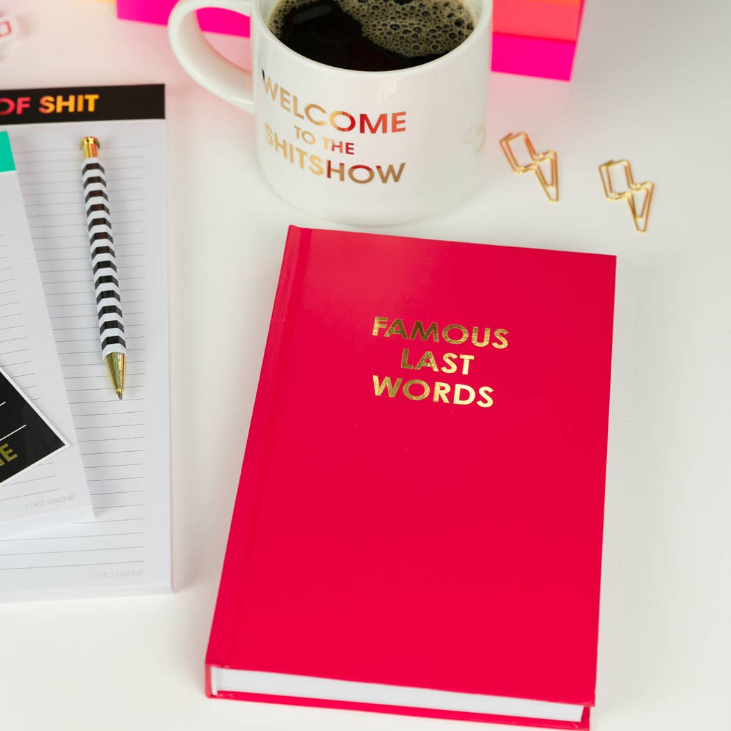 Chez Gagné - Wholesale Journal/Diary - Famous Last Words - Hardcover Daily Journal - Crimson5