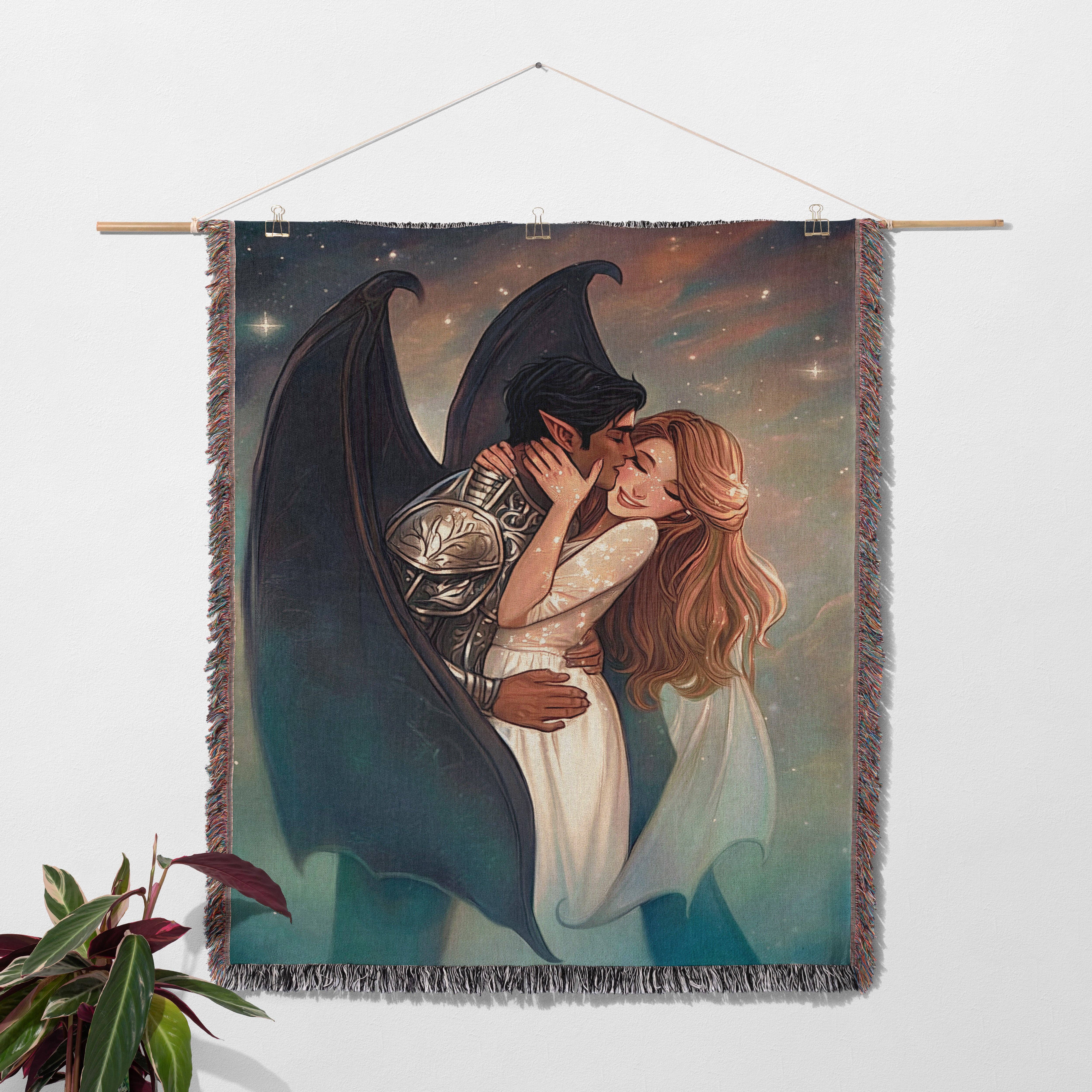 MagicMerchEmporium - Wholesale Throw Blanket - ACOTAR Romantasy Lovers Woven Blanket0