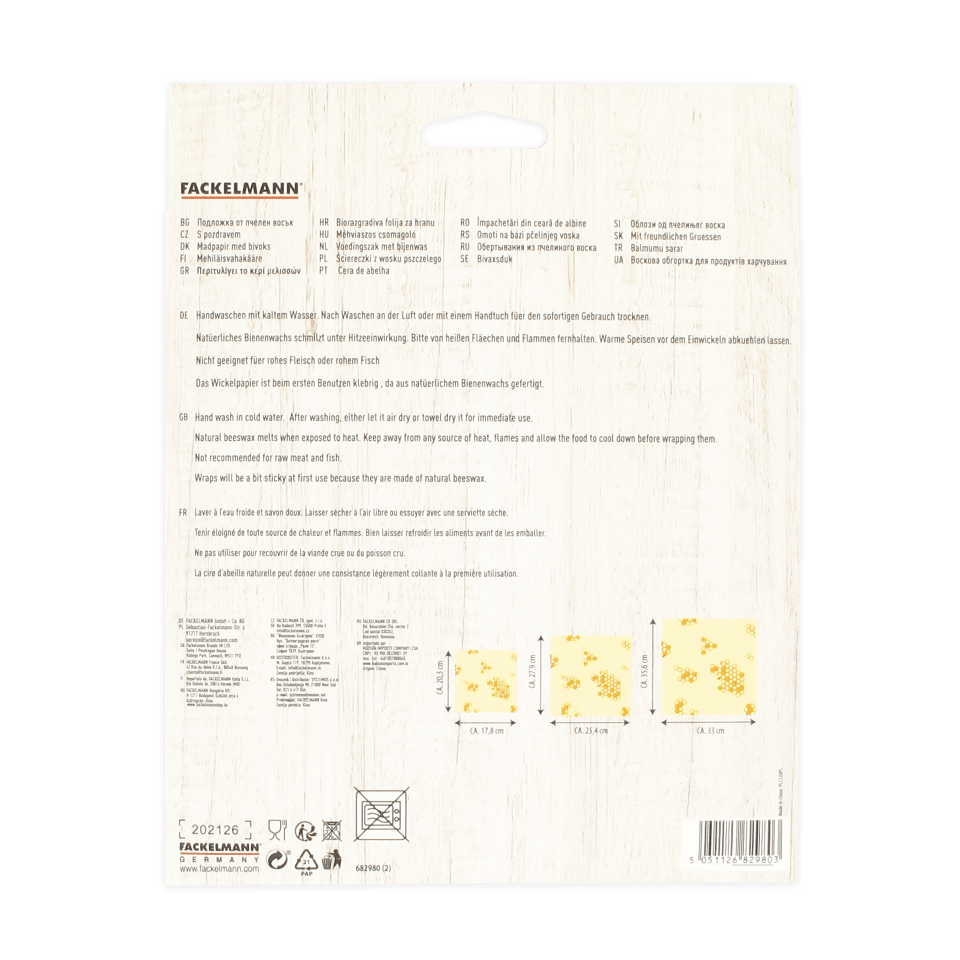 Fackelmann - Wholesale Food Storage Wrap/Bag - Eco Friendly Beeswax Set of 31