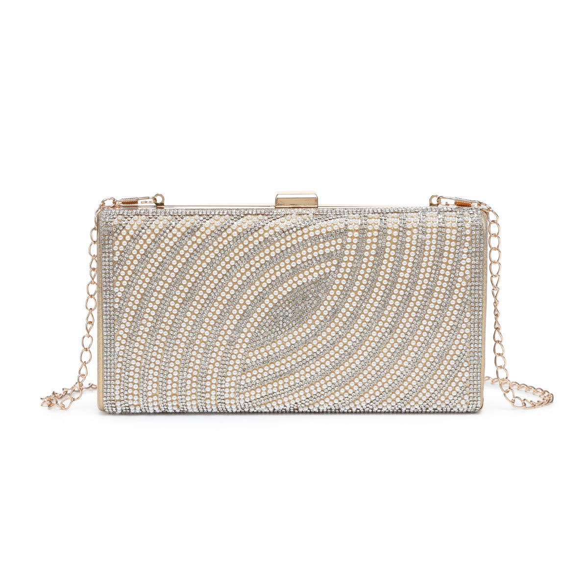 Papaya Fashion Ltd - Wholesale Clutch Bag - Women's - 1116-Single side diamante bag with pearls on the front1
