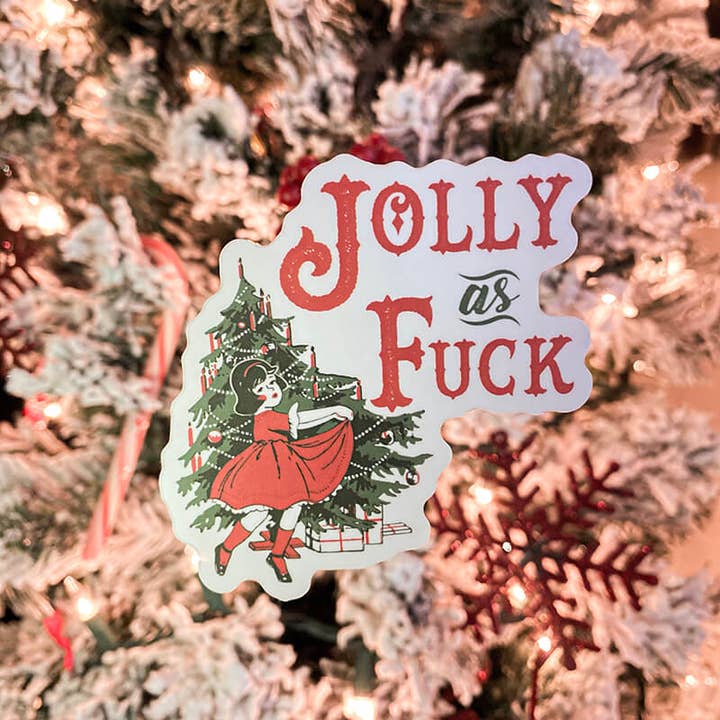 Twisted Wares - Wholesale Sticker - Jolly As Fuck Vinyl Christmas Sticker 10 Pack