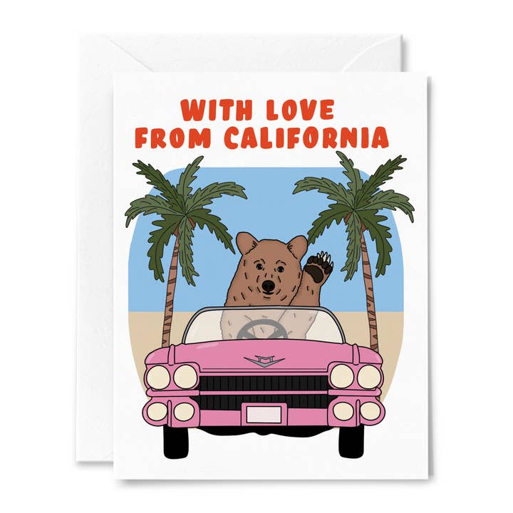 Illustrating Amy - Vente Cartes de voyage - Carte d'ours conducteur de Californie0