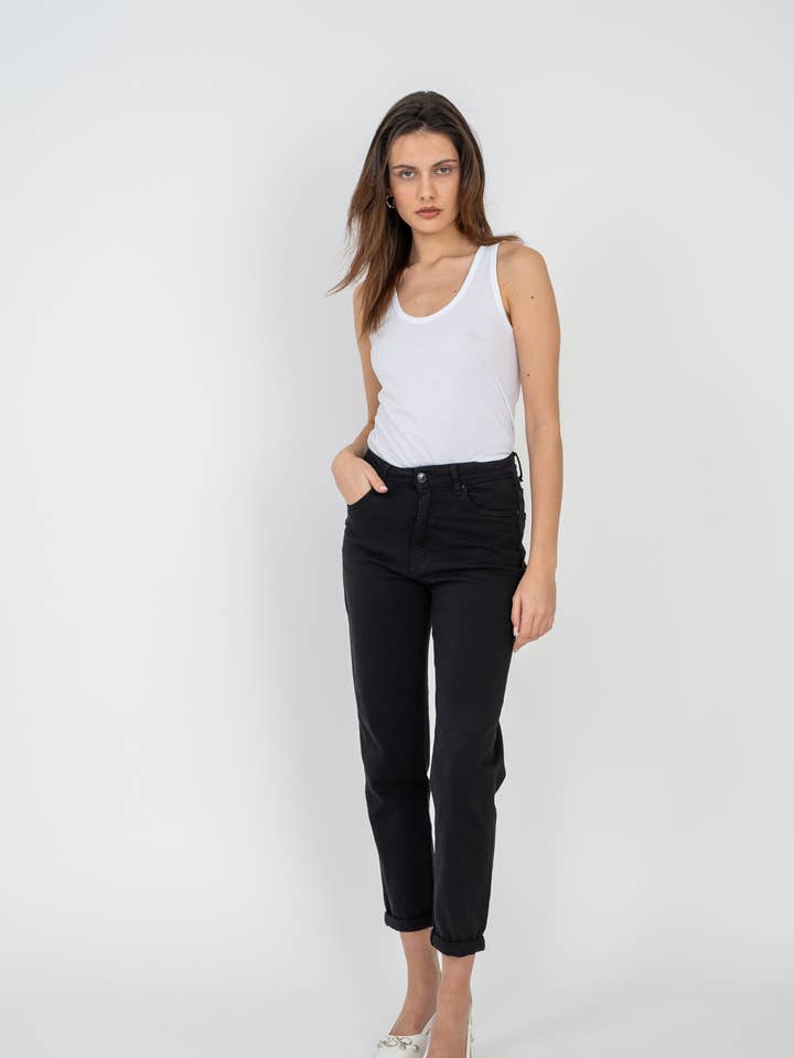 WOMEN'S MOM FIT PANTS - "Julia" (High Waist) for wholesale by ANA & LUCY