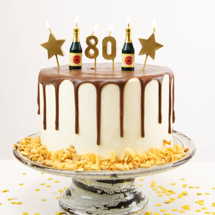 PD Party - Vendita all'ingrosso Candeline per torte - Candele per torta di compleanno - 80 anni