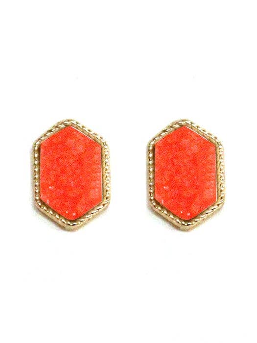 MiMi Wholesale - Wholesale Stud/Post Earrings - VE2334 Peggy Druzy Hexagon Post Earrings1