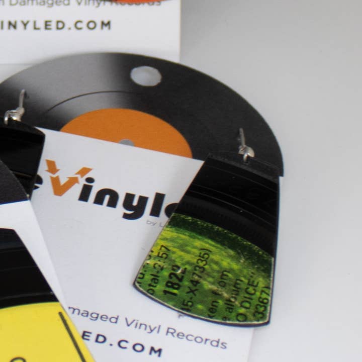 reVinyled - Wholesale Dangle Earrings - Upcycled Vinyl Record Earrings - Small Dangle - Rectangle