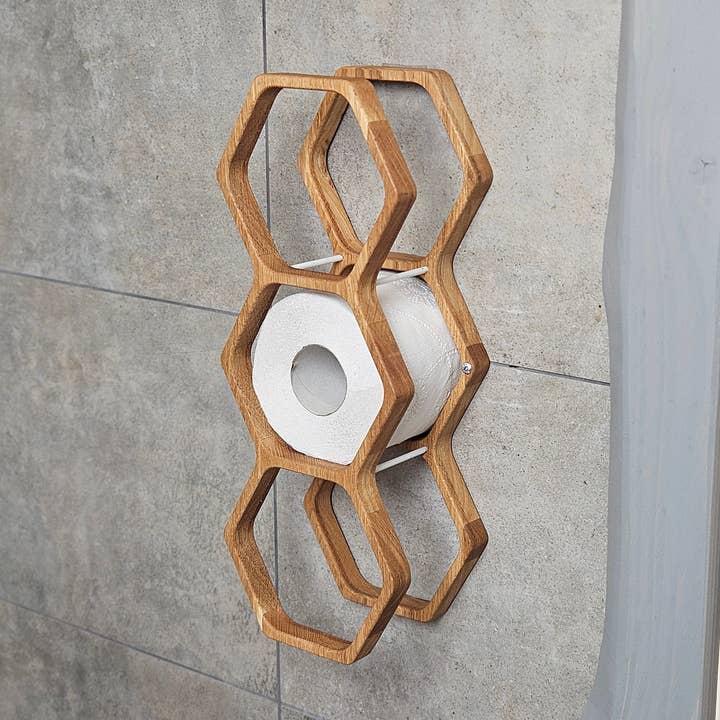 Toilet Paper Roll Holder, Space-Saving Bathroom Organizer for wholesale by PromiDesign