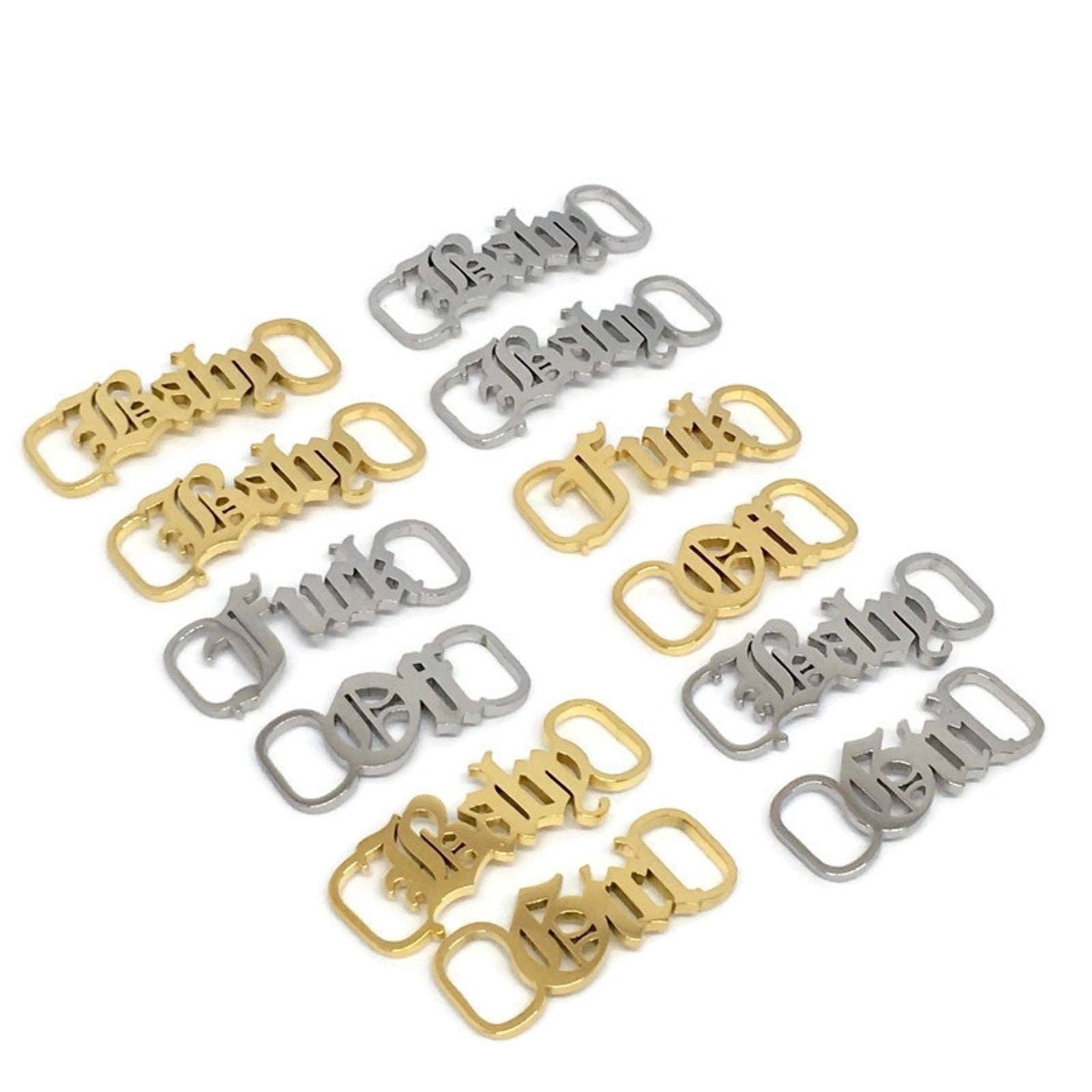 Gifts From The Crypt – wholesale Skosnören - Unisex – Fuck Off Snörningsspännen | Gotisk Old English Trainer Charm3