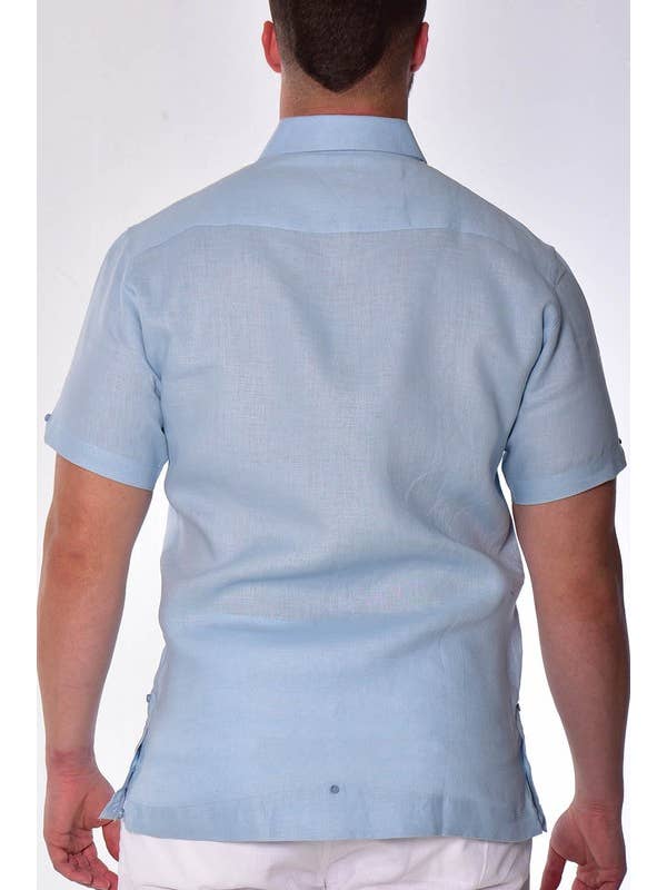 Azucar & Bohio - Venta al por mayor Camisa con botones - Hombre - Guayabera de lino para hombre con paneles bordados elegantes2