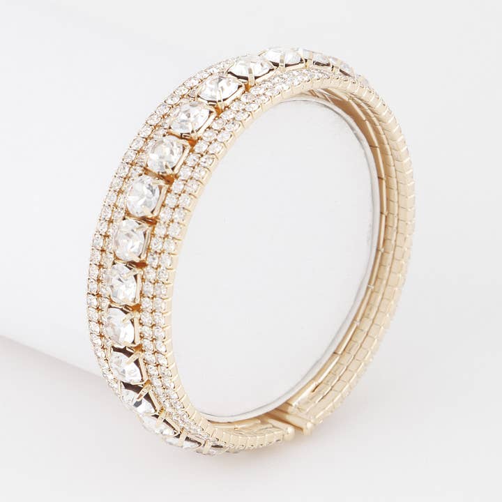 Luxury Rhinestone Cuff Bracelet for wholesale by 3AM BY H&D ACCESSORIES