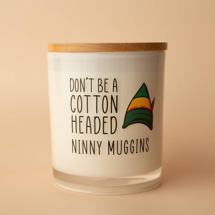 Cotton Headed Ninny Muggins Holiday Christmas Soy Candle for wholesale by Unplug Soy Candles