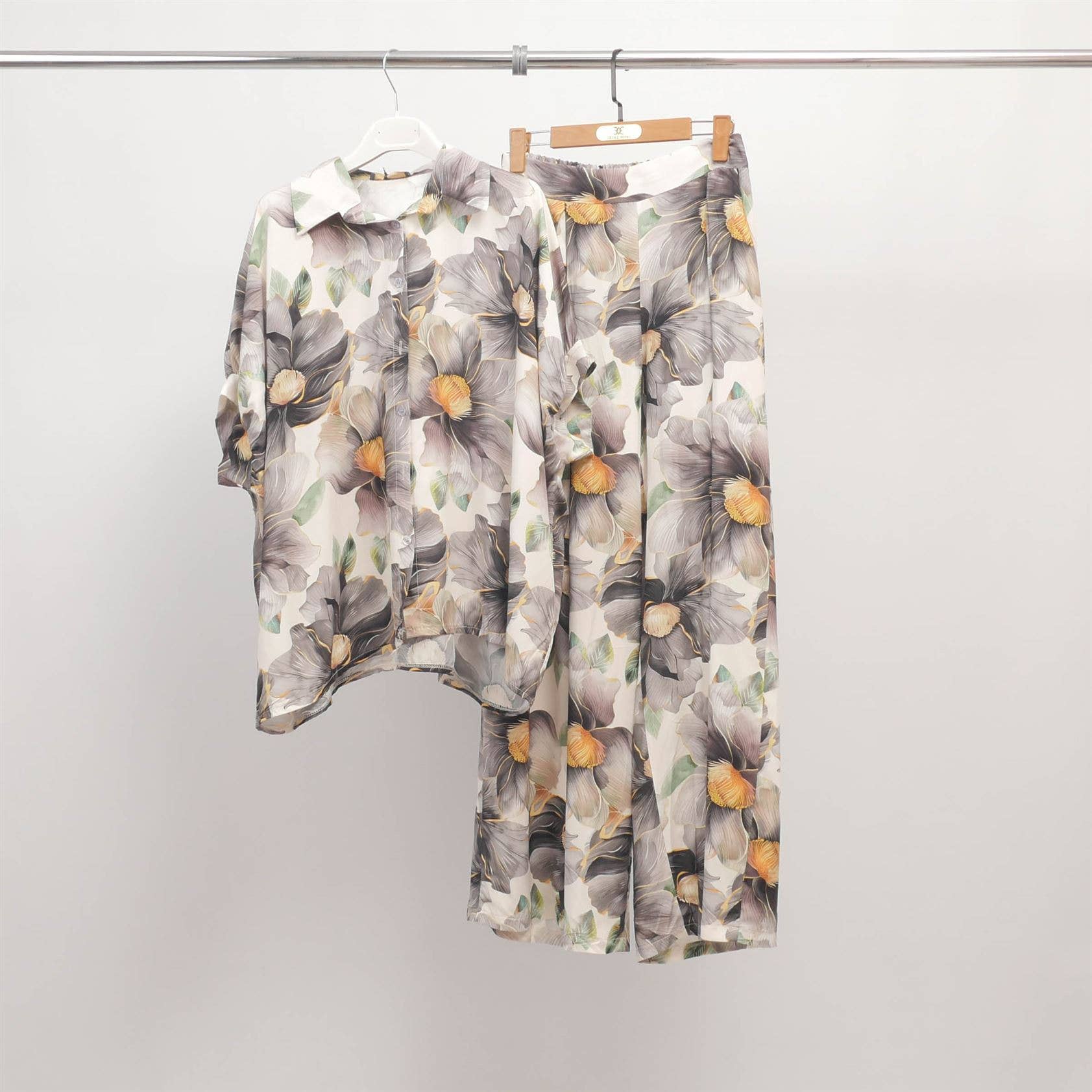 Cecile Wang – Calças - Mulher por atacado – Calças largas estampadas com flores KD8792VP7