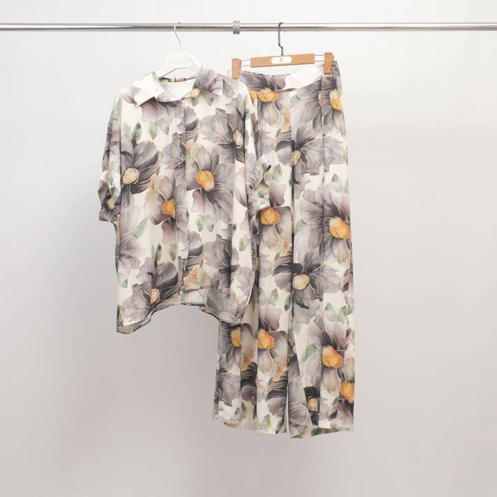 Cecile Wang - Wholesale Pants - Women's - Wide floral print trousers KD8792VP10