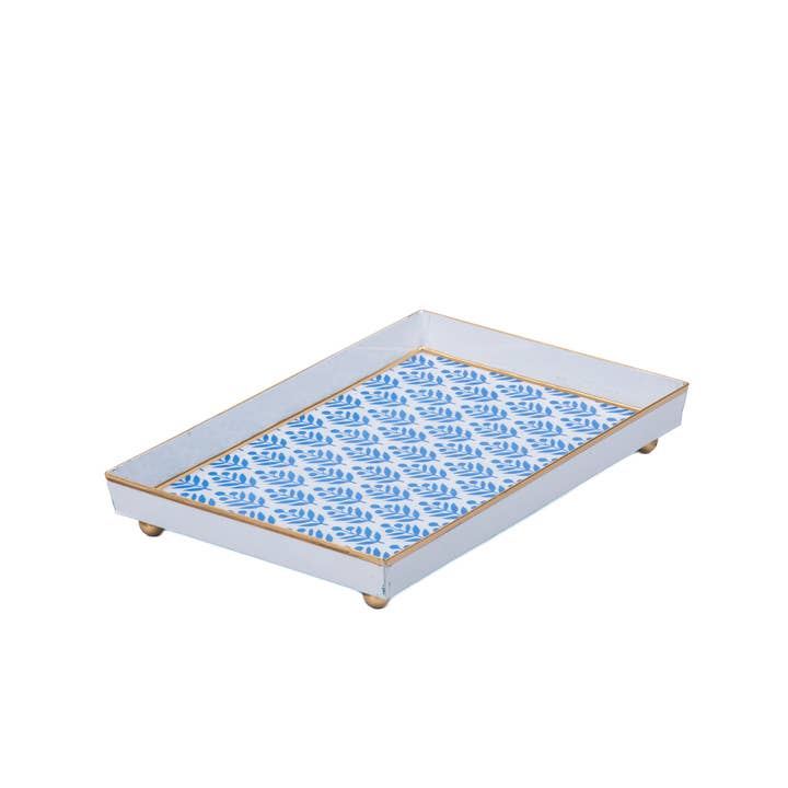 Lottie Enameled Oliver Tray 8x12 - Blue for wholesale by Jaye's Studio