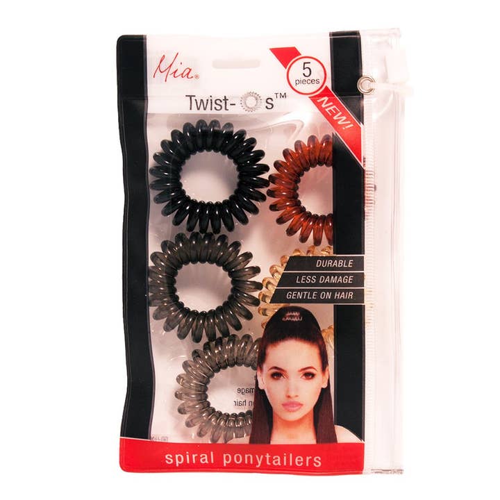 Mia Twist O's Elastics - Black Grey Clear Cream Brown for wholesale by Mia