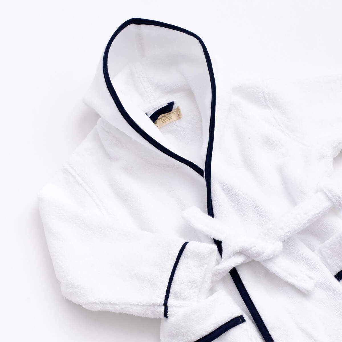 Monica + Andy - Wholesale Robe - Kids - Terry Bathrobe_White + Navy4