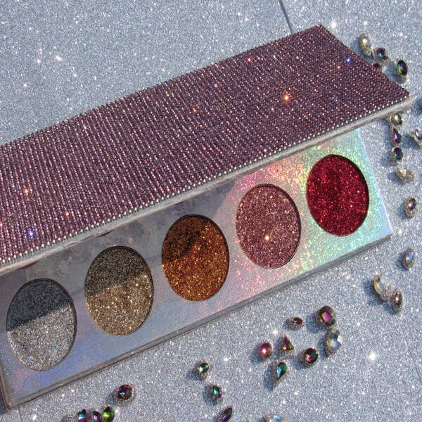 Elise Pink - Wholesale Eyeshadow Palette - Glitter Eyz Eyeshadow Palette with Rhinestones 2