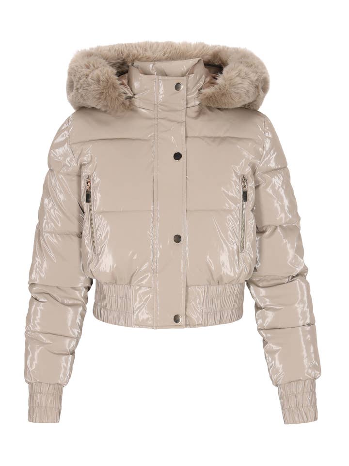 Veste courte à capuche en polyester pour femmes Faina (87046147-FA01) pour la vente par MO Streetwear