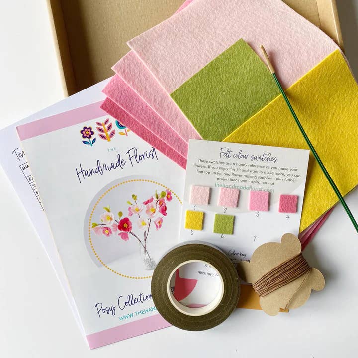 The Handmade Florist – wholesale DIY craft kit – Cherry Blossom Posy felt flower craft kit3