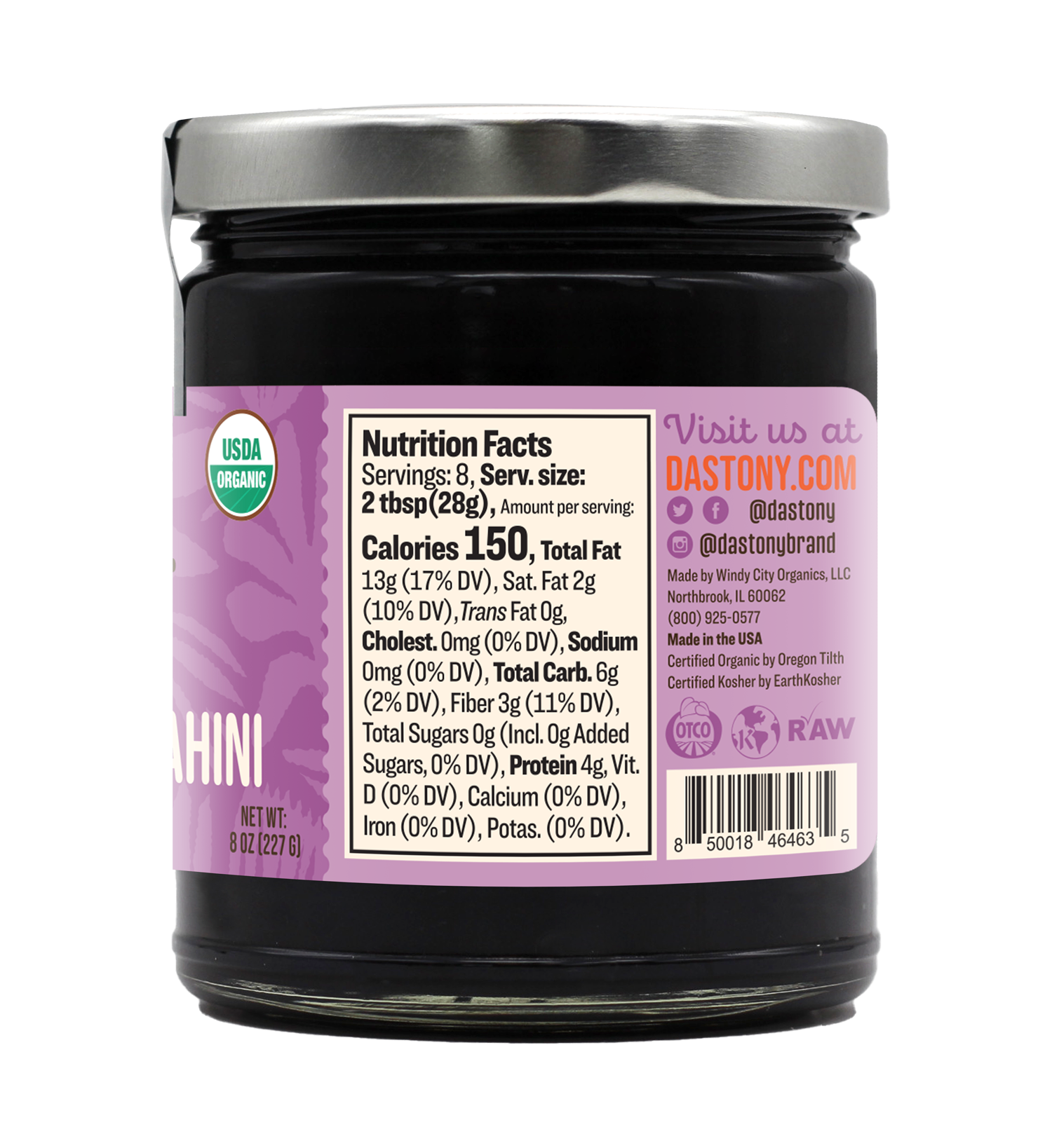Windy City Organics - Venta al por mayor Cremas de frutos secos - Mantequilla de Semillas de Sésamo Negro Crudo Orgánico2