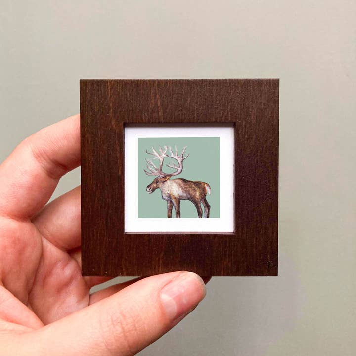 Mick's Art Goods - Wholesale Art Print - Mini 1" Reindeer Watercolor Print