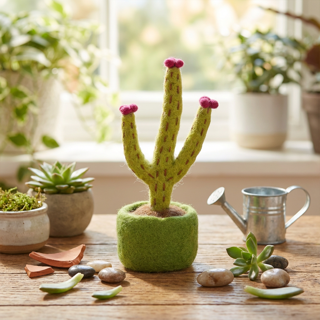 Felt So Good - Wholesale Decorative Tabletop Object - Handmade Felt Biodegradable Fake Miniature Plant Decoration9
