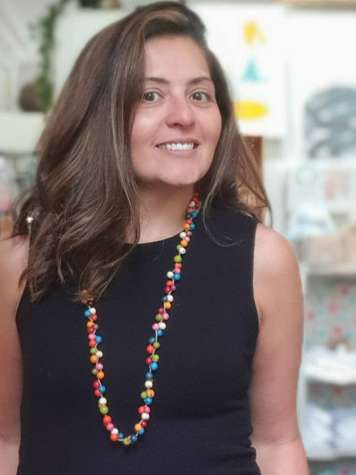 Collier long Acai Berry - Multicolore pour la vente par Pretty Pink Eco-Jewellery