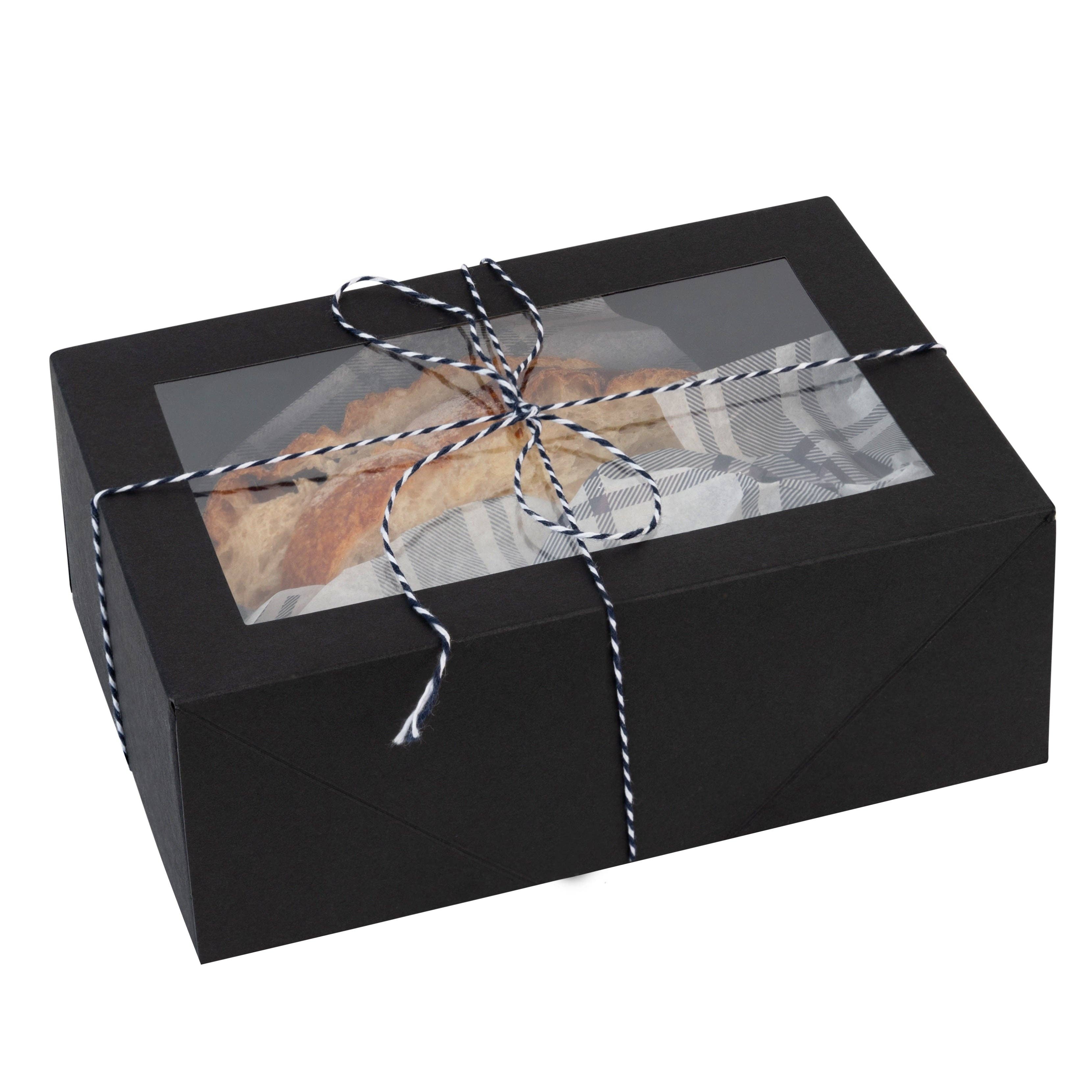 Hammont - Wholesale Gift Box - Rectangular Shaped Bakery Boxes Black 7.5X5X33