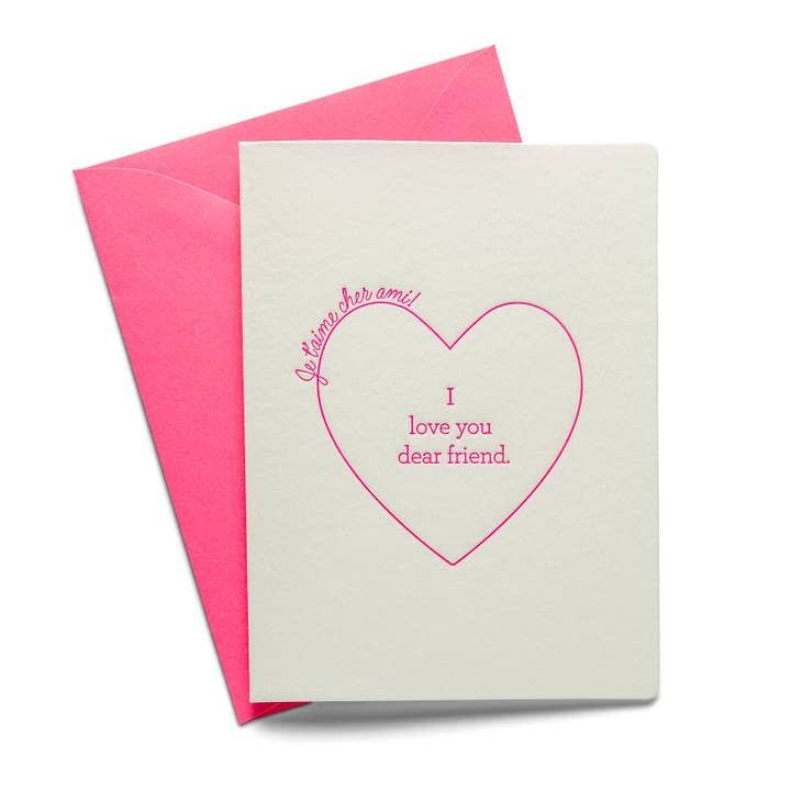Love You Dear Friend | Letterpress Greeting Card | Multi-Use for wholesale by Color Box Design & Letterpress
