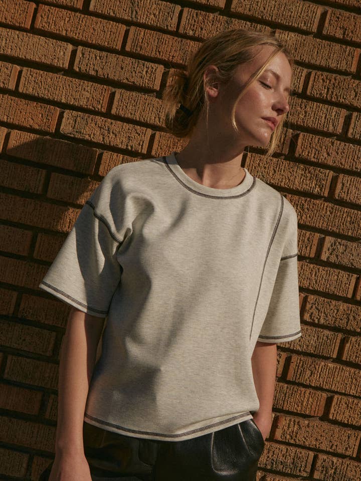 Premium Scuba Contrast-Stitch T-Shirt for wholesale by Promesa USA