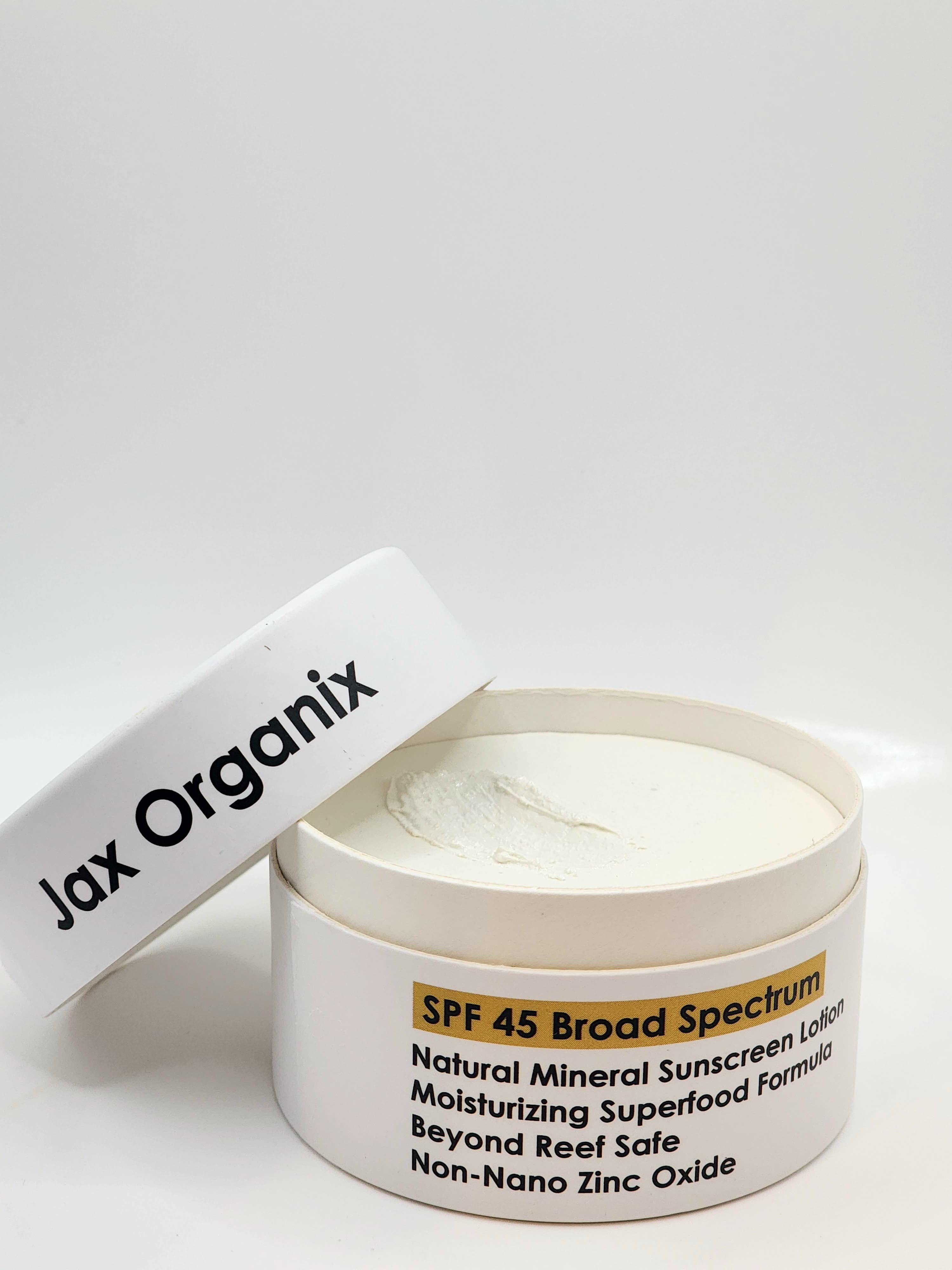 Jax Organix – wholesale Solskyddsmedel – Jax Organix 2 oz SPF 45. Krämig vattenbeständig formel5