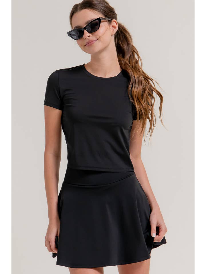 Active Basic | Active USA - Wholesale Athletic Top - Women's - SHORT SLV SIDE RUCHED ACTIVEWEAR TOP2