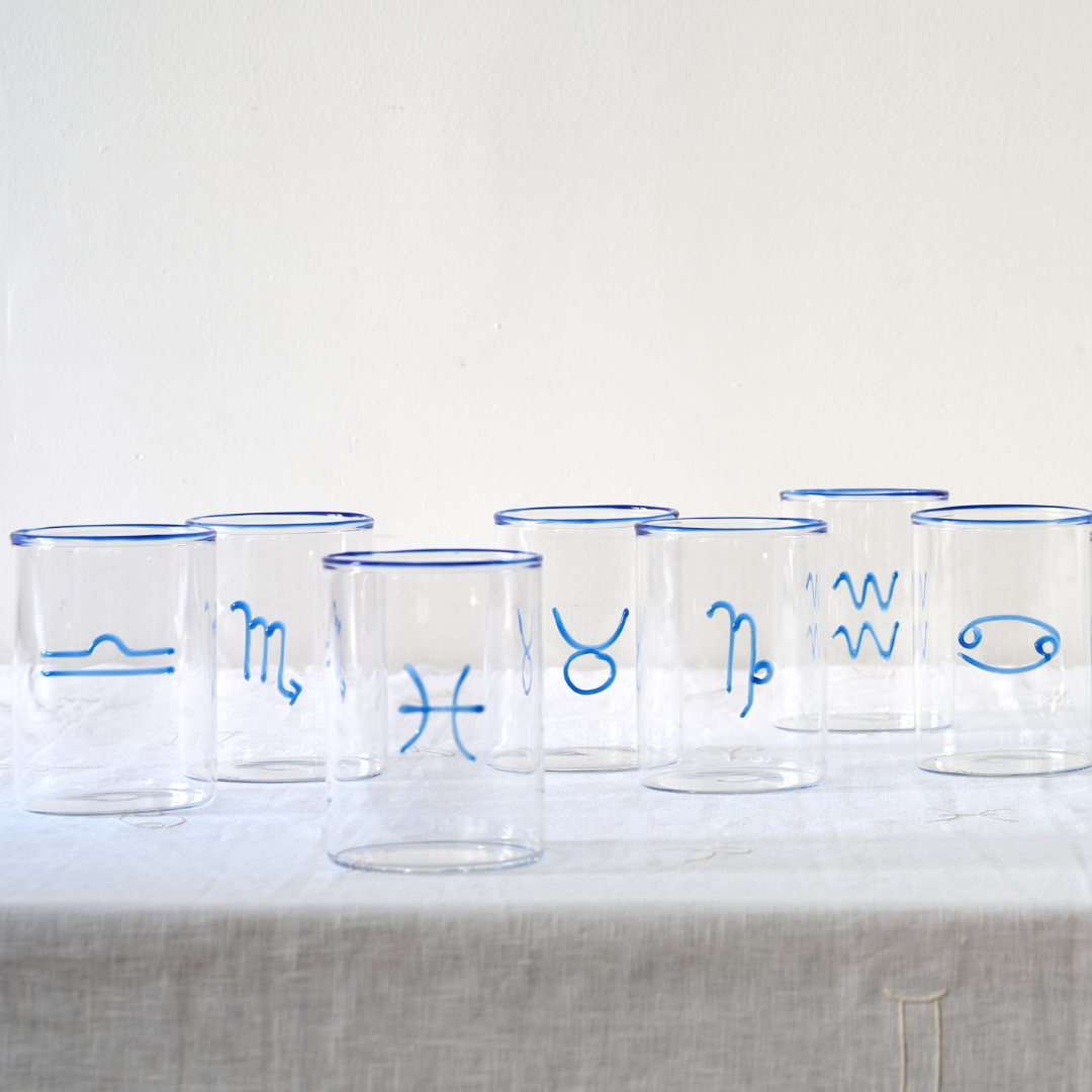 Bleu Verre Capricorn Lowball en vente sur Faire4