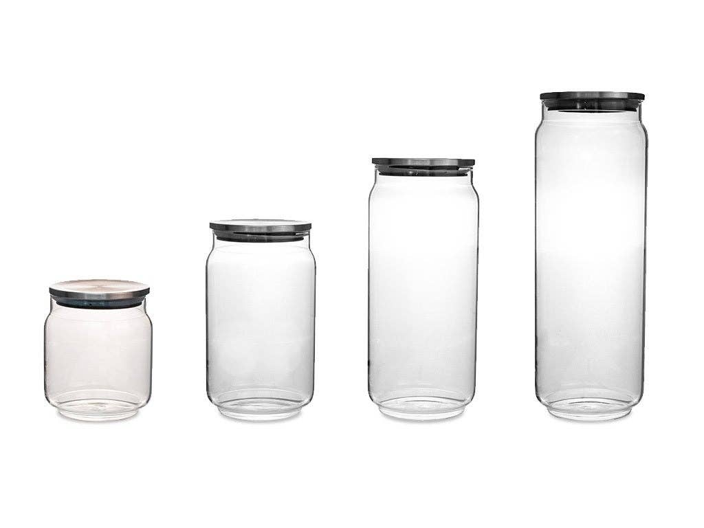 Silver KITCHEN BASICS Glass Beveled Canister with Lid3 for wholesale on Faire1