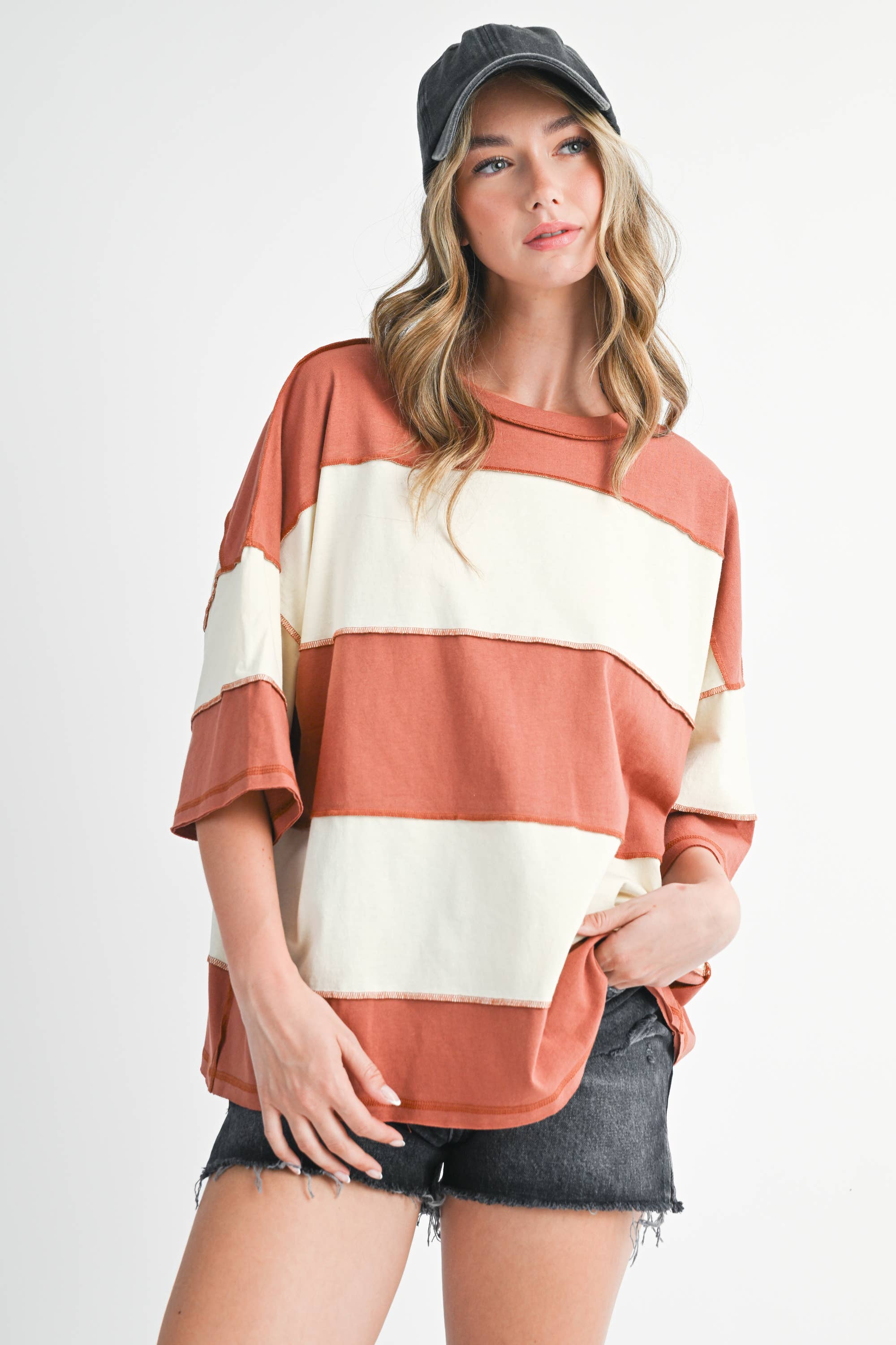 AEMI + CO - Wholesale Knit Top - Women's - 8417FN Polly Color Block Top35