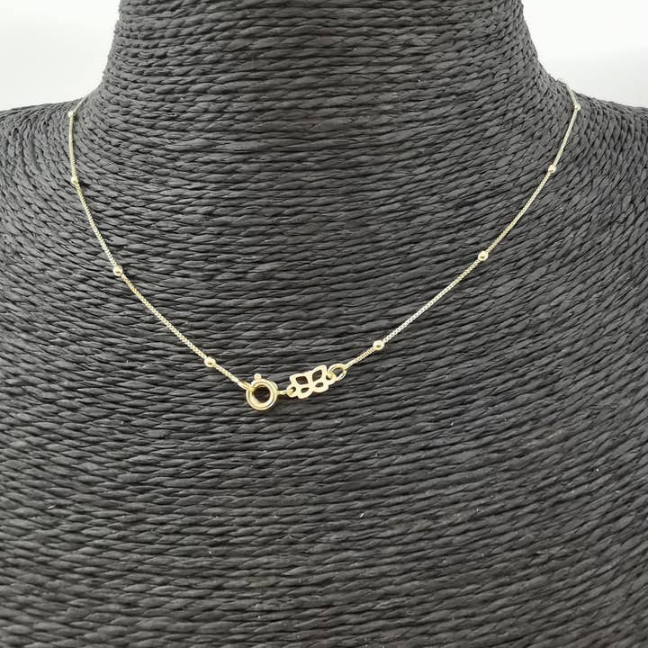 Aim Eternal - Wholesale Link & Chain Necklace - 14K 17.5 Inch Gold Filled Ball Beads on Box Necklace Chain for Jewelry Necklace Making, 17 1/2 x 1/16 x 1/16 Inches, CN-232