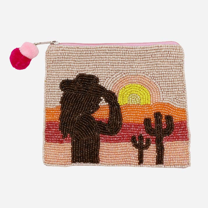POCHETTE PORTAMONETE CON PERLINE COWGIRL SHADOW AND SUNSET per la vendita all'ingrosso da parte di Pizzazz, Inc.