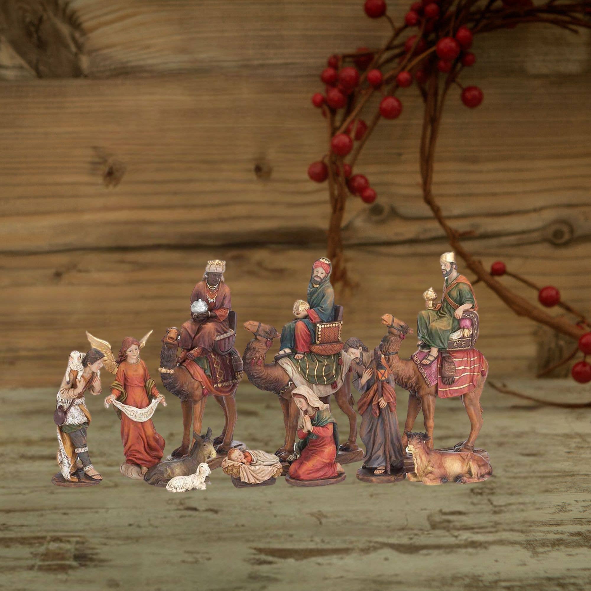 Magnolia - Wholesale Nativity Scene Decor - 11 PIECE NATIVITY SET WITH WISE MEN ON CAMELS1