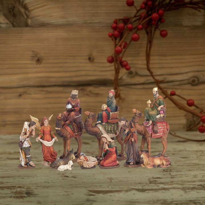 Magnolia - Wholesale Nativity Scene Decor - 11 PIECE NATIVITY SET WITH WISE MEN ON CAMELS1
