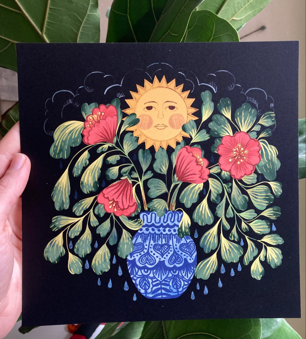 Serena Niesley - Wholesale Art Print - Sun, Rain, and Flowers On My Table (8x8 print)2