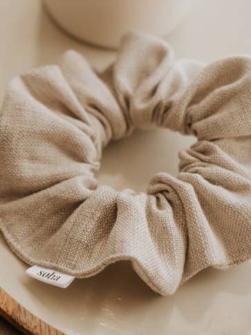 Linen scrunchie - Cream for wholesale by Boutique Soha
